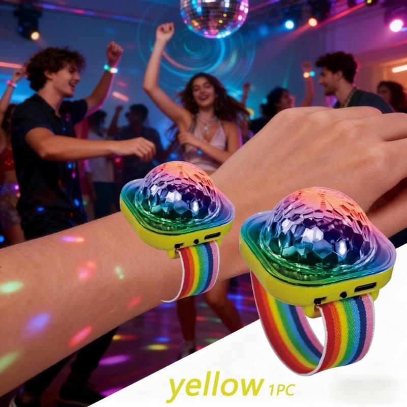 Piece Mini Disco Ball Flashing LED Bracelet Portable Party Bracelet Light with Suction Cup Vitality Change Party Light Disco Light
