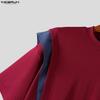 INCERUN Men Round Neck Short Sleeve Patchwork Oversized T-Shirts Tops