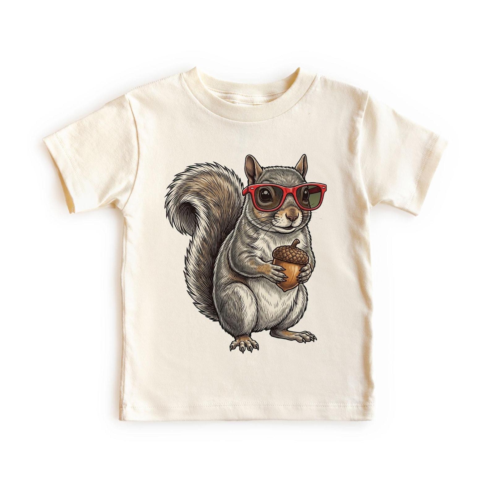 Summer Squirrel Wearing Sunglasses Woodland Creatures Unisex, Adult, Youth T-Shirt 110