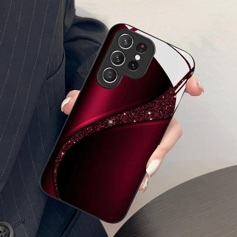 Selected texture red curve new phone case tempered glass Samsung for galaxy S25 S24 S23 S22 S21 A34 A50 A51 A52 A53 A54 A55