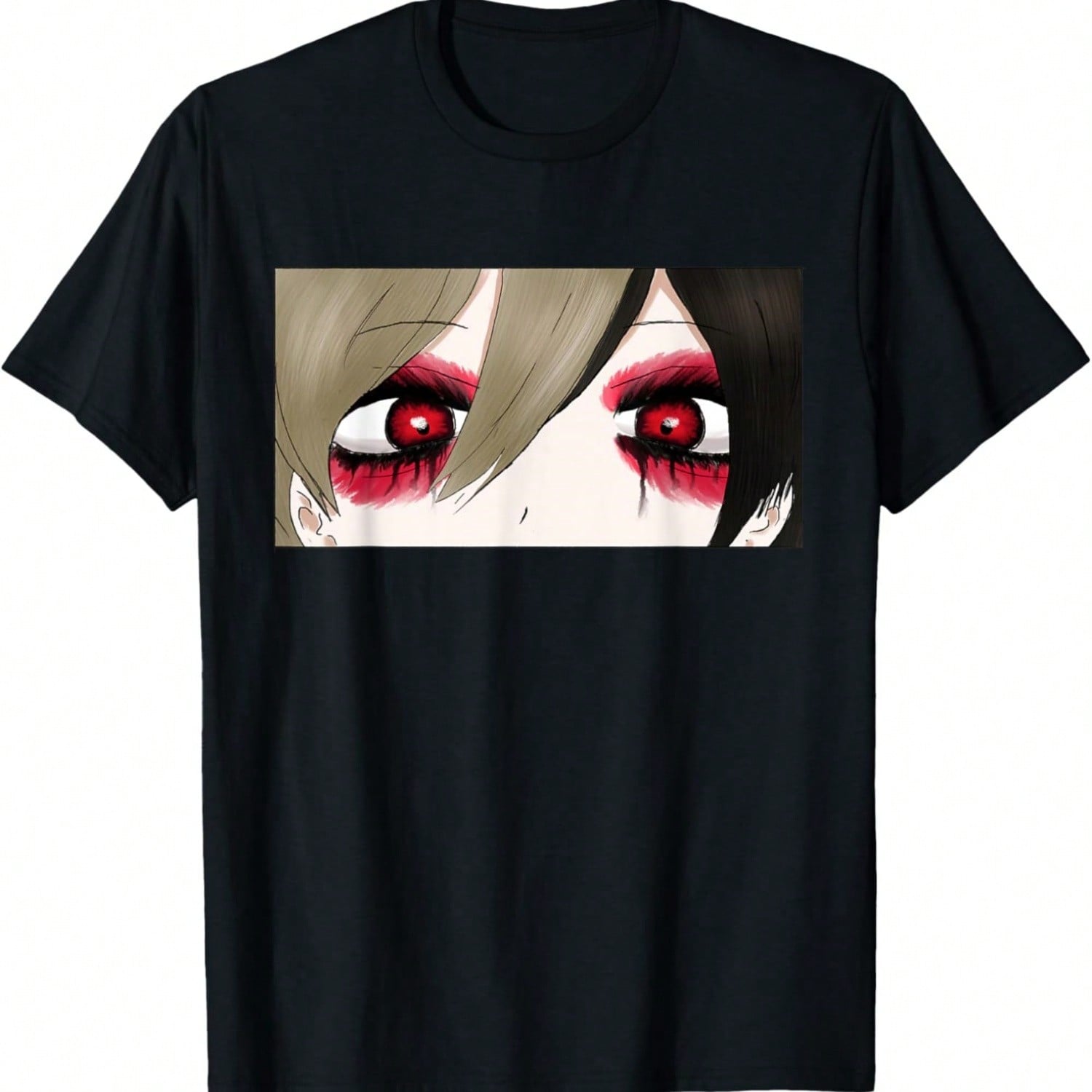 Angura Kei Dark Japanese Aesthetic Gothic Anime Girl Eyes T-Shirt S