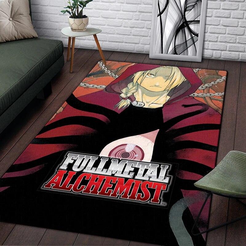 Fullmetal Alchemist Anime Painting Carpet for Living Room Large Area Rug Black Soft Carpet Home Decoration Mats Boho Rugs Picnic