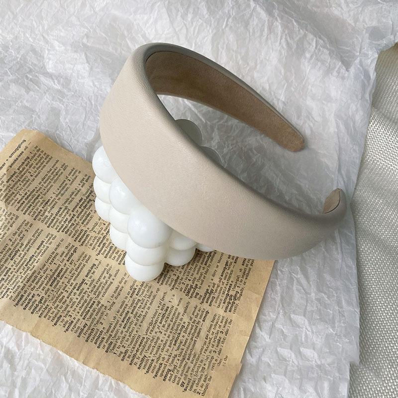 

Винтажные повязки на голову из ПУ кожи, женские, для девочек, однотонные, широкие, губчатые, толстые, обручи для волос, резинки для волос, ободок, модные аксессуары для волос