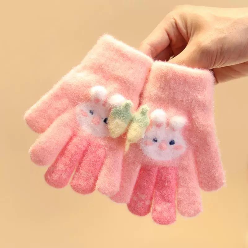 Baby Gloves for Winter, Cute and Warm for Toddlers, Boys and Girls, Five-Fingered Plush Gloves for Babies