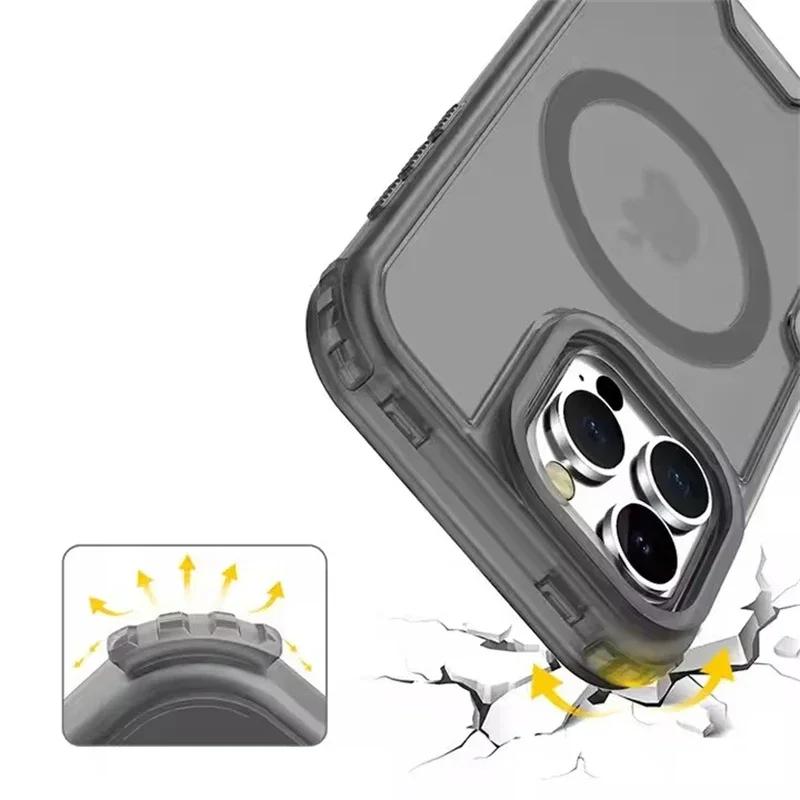 Rugged 3in1 Magnetic Heavy Duty Protective Case IPhone 17 16 15 14 Plus 13 12 Pro Max for Magsafe Impact Resistant Mobile Cover