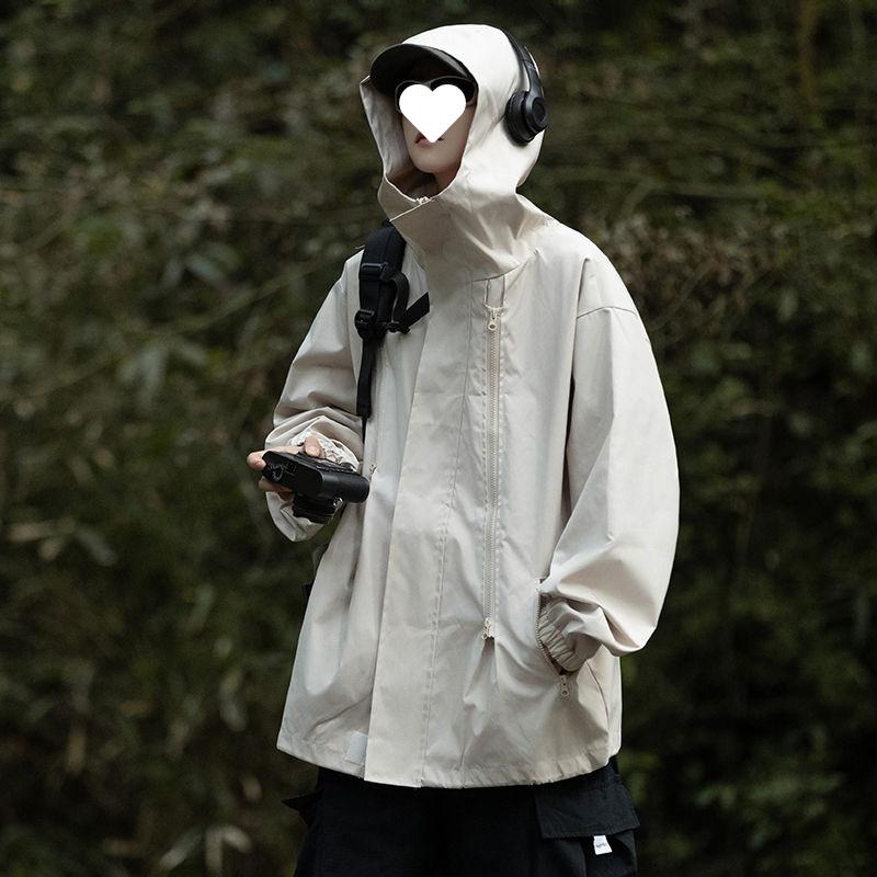 Men's Jacket Functional Windproof and Waterproof Hiking and Mountaineering Windproof Jacket Stand Collar