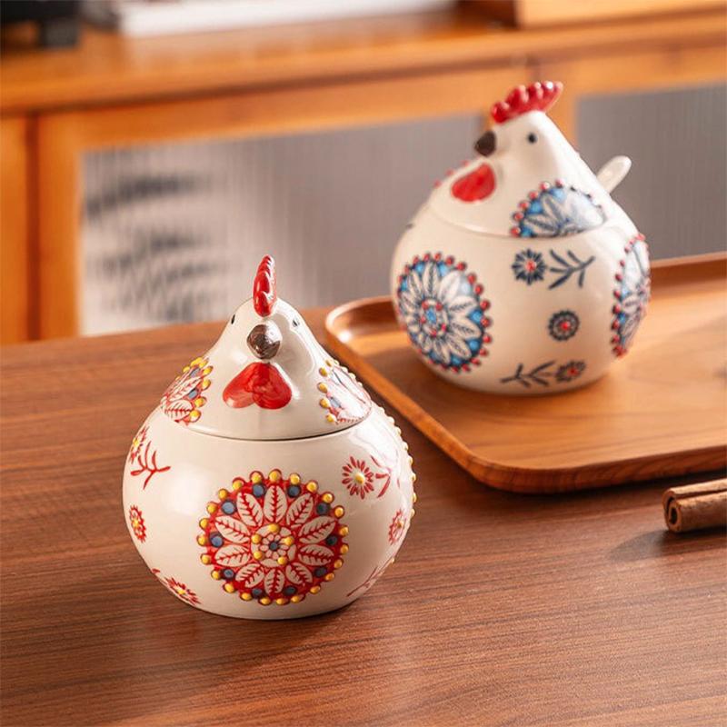 Cute Chick Ceramic Canister Candy Jar Storage Jar with Lid