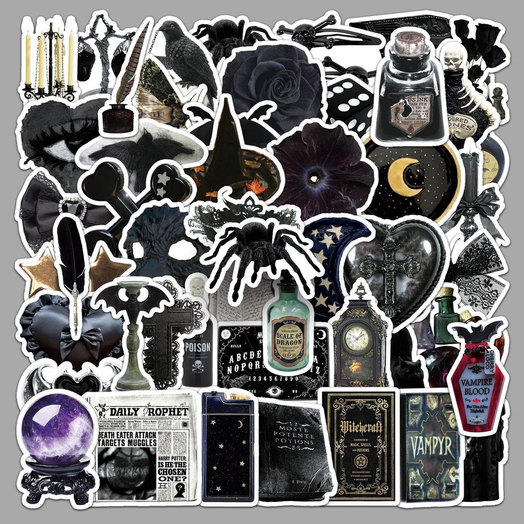 50 Dark Witch Gothic Retro Stickers for Laptop & Phone Cases