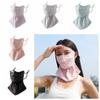 Solid Color Ice Silk Mask Neck Sunscreen Ice Silk Face Mask Neck Wrap Cover UV  Face Mask  Cycling