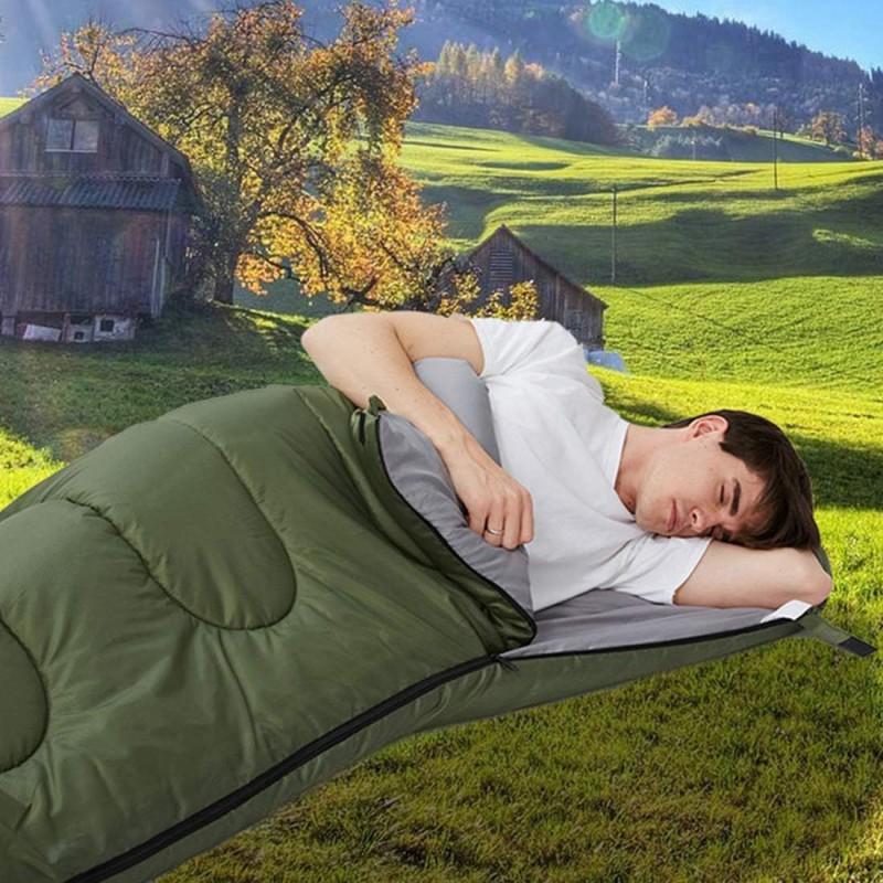 Adult Single Camping Sleeping Bag Envelope Style Winter Warm Thick Portable Outdoor Survival Hiking Travel