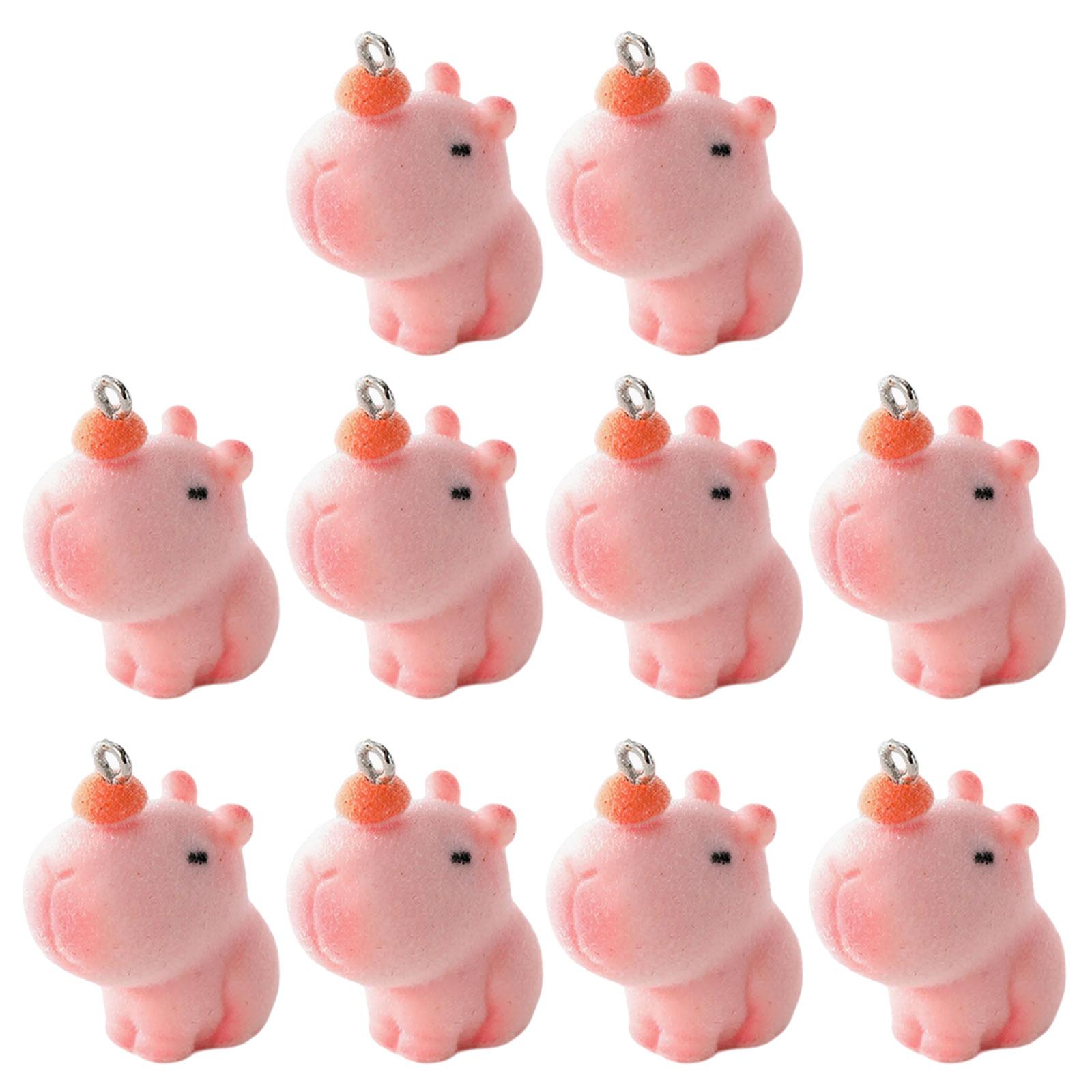 

Pack of 10 Flocking Animal Resin Charm Animal Pendant Jewelry Making Accessories Earring Necklace Charm Resin Texture A