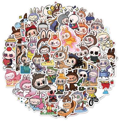 50Pcs Cute Cartoon Labubu Stickers Kawaii Water Bottle Stickers for Kids Teens, Waterproof Vinyl Stickers, Aesthetic Laptop