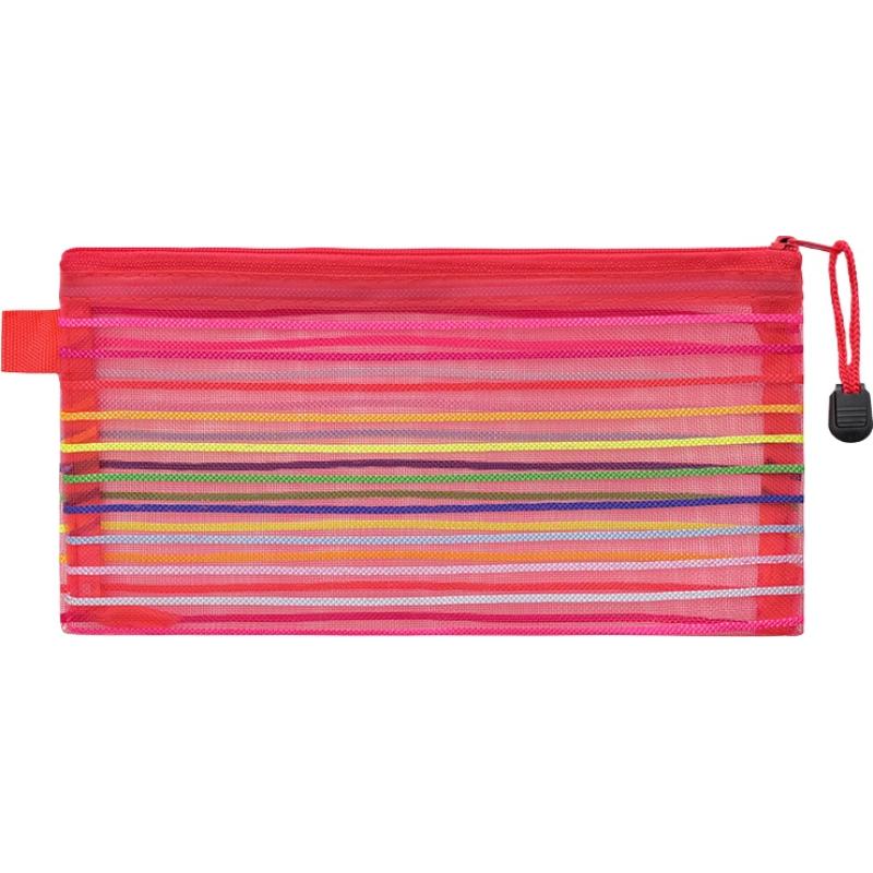 Colorful Mesh Zipper Pouch Bags Transparent Pencil Case Makeup Cosmetic Storage Bag Travel Organizer Stationery Office School