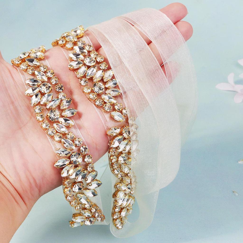 Handmade Rhinestone Belt for Wedding Gown - Luxury Studio Photography Waist Decoration