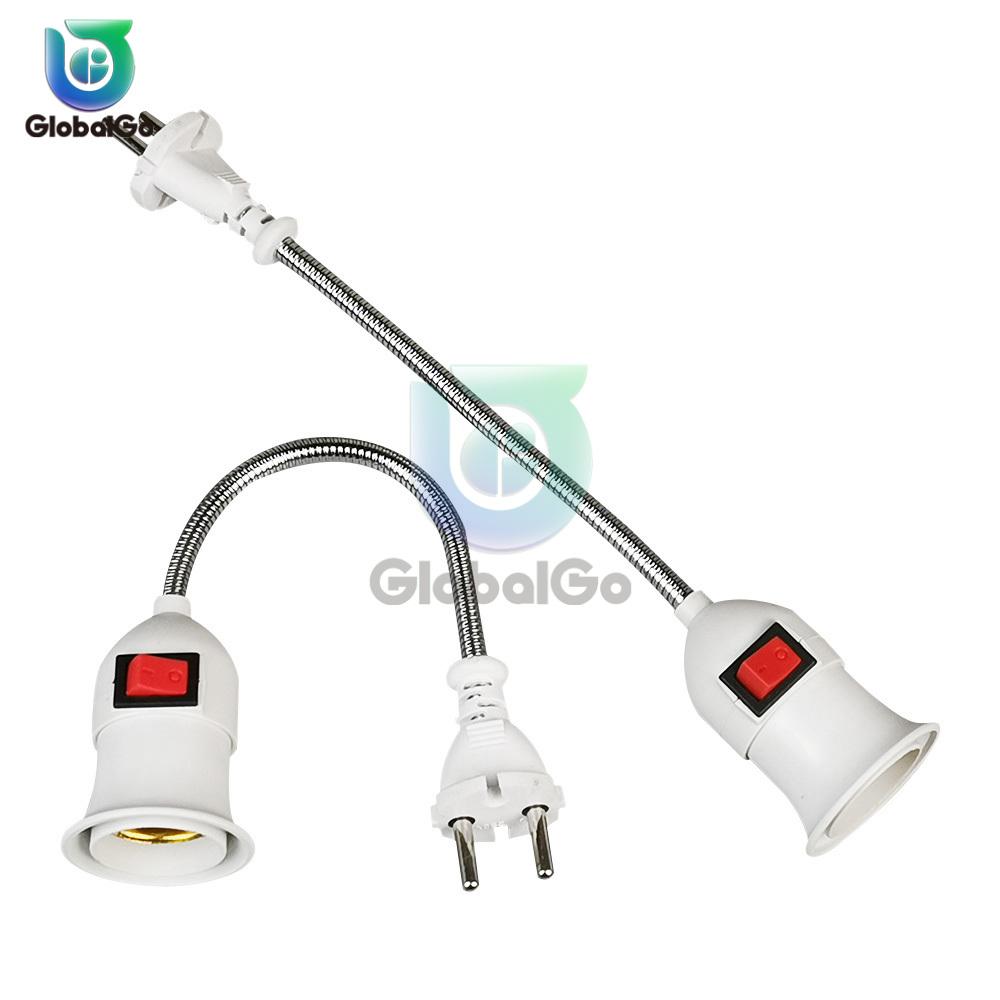 E27 Socket Lamp Bulb Holder Light Socket With Switch EU US Plug Lamp Holder Energy Saving Lampada LED Table Lamp Led Base