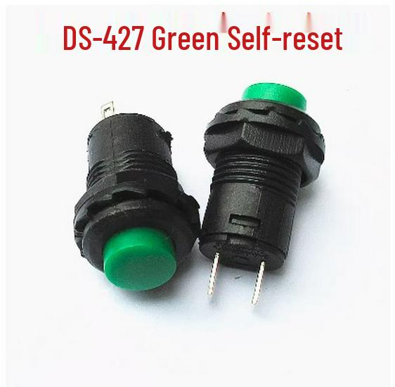 DS-428/427 Self-Locking Round Button Switch with Lock, Self-Reset 12MM, Red/Green/Yellow