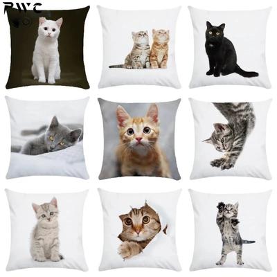 Tier Niedliche Katze Dekorative Kissenbezug Superweich Druck Kissenbezug Wohnzimmer Dekoration Zubehör Heimdeko für Stuhl