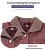 Grandma's Floral Spring-Autumn Lapel Jacket - Lightweight Coat for Elderly Women