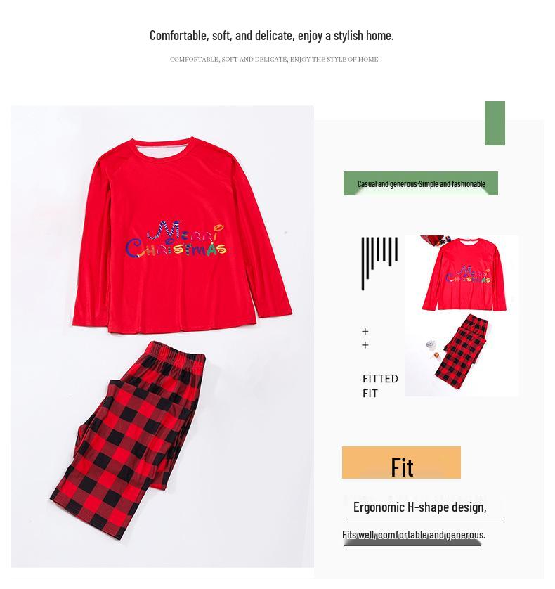 Europe & America Christmas Atmosphere Long Sleeve Pajama Set for Couples