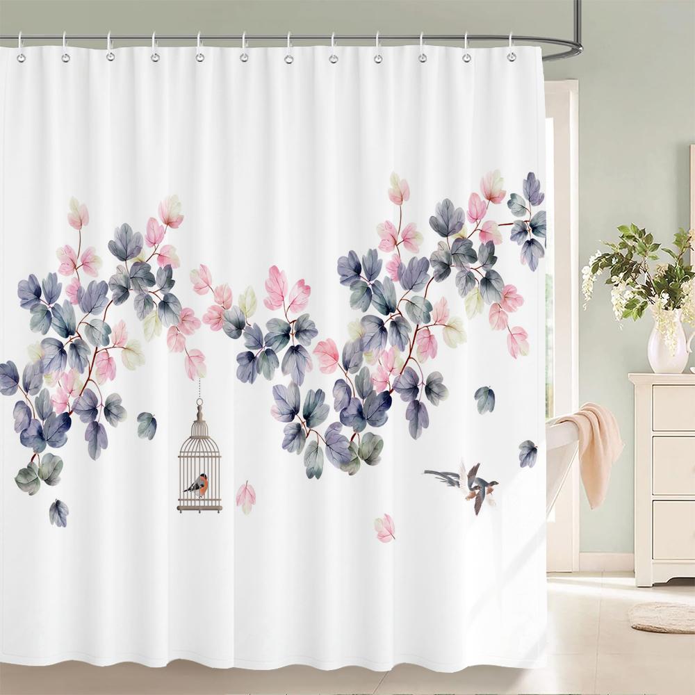 Chiński styl tuszu krajobrazowy zasłona prysznicowa malowniczy wzór Wodoodporna tkanina zasłona łazienkowa zmywalna Zasłony łazienkowe Wielorozmiarowe