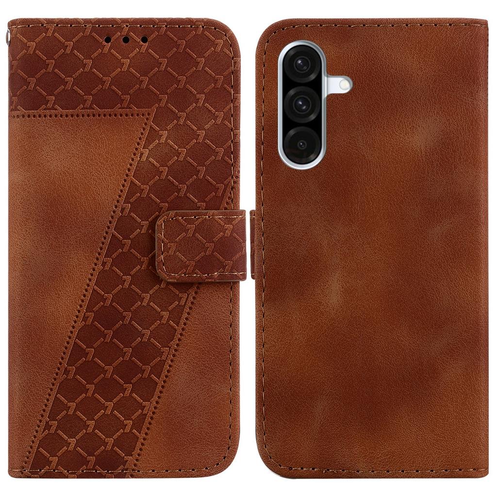 For Samsung Galaxy A56 5G/A36 5G Stand Case 7-Shaped Pattern Imprint Leather Phone Cover