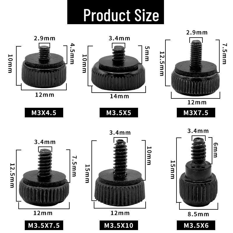 Hand-Tightened Screws with Washers for Transparent Acrylic Computer Case Side Panel