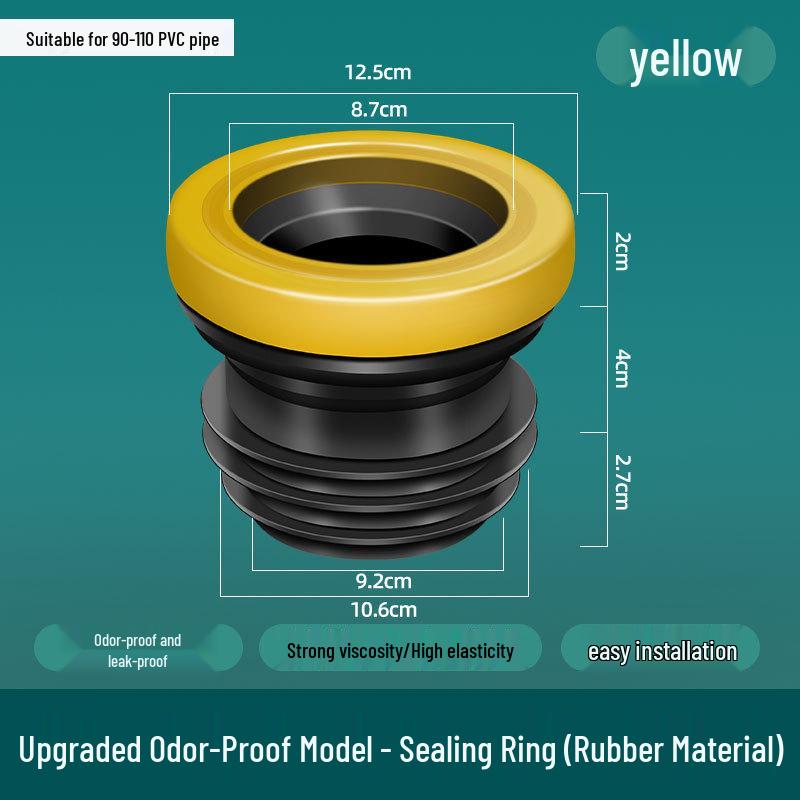 Universal Leak-Proof Toilet Flange Seal Ring with Odor-Proof Valve