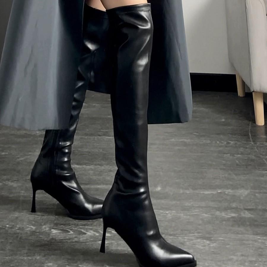 2025 Early Fall Boots Over Knee Boots Pointed High Heel Sexy Hottie Small Elastic Skinny Boots Women.