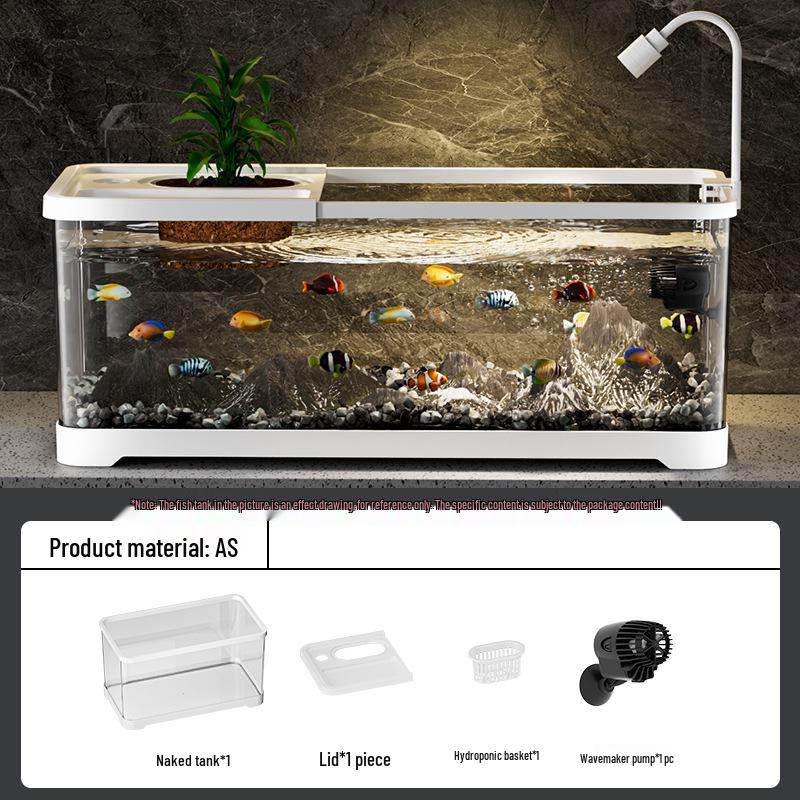 Living Room Ecological Fish Tank with Oxygenation and Wave-Making Features