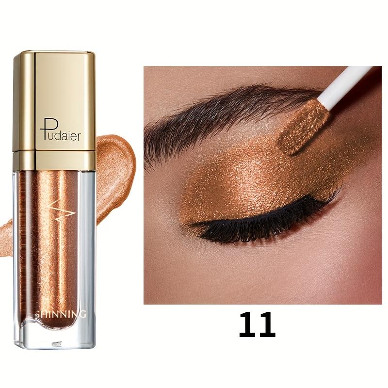 18 Colors Micro Glitter Liquid Eyeshadow, Brickstone Pearlescent Eyeshadow Liquid Waterproof Makeup Smokey Makeup Long Lasting Eyeshadow