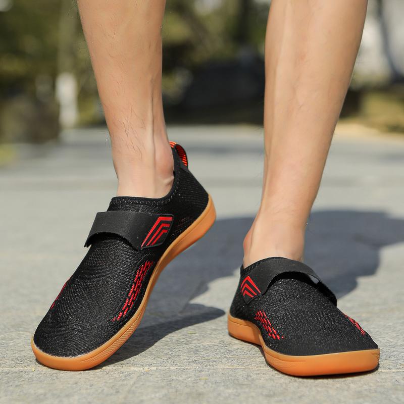 Pohodlné boty na chůzi se širokou špičkou, pletené, lehké, ležérní sportovní boty pro muže a ženy, ploché, elastické, protiskluzové tréninkové tenisky
