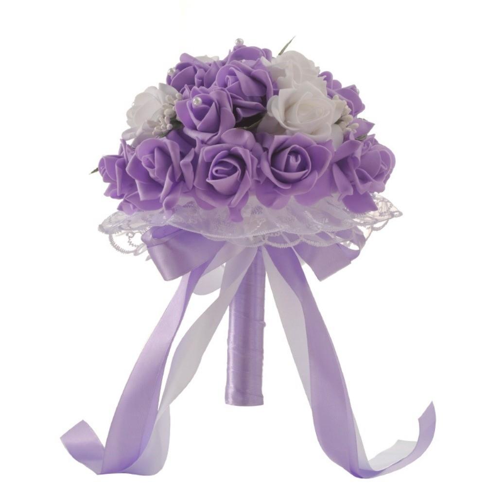 Romantic Artificial Hand Bouquet Silk Flowers Bridesmaid Bouquet Ceremony Anniversary