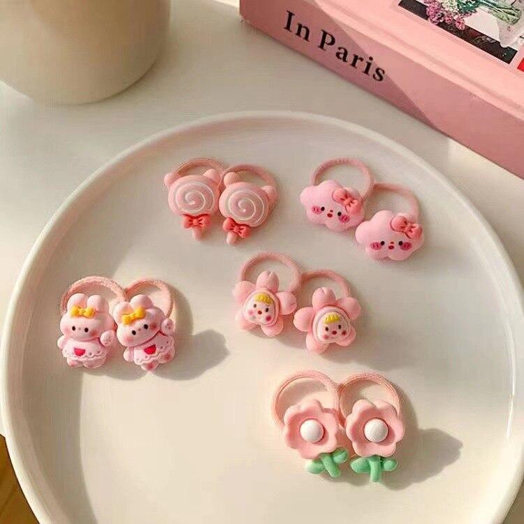 10pc mini faixa de cabelo do bebê kawaii dos desenhos animados floral animal elástico corda de cabelo para a criança menina pequena tumb faixa de cabelo adorável headwear