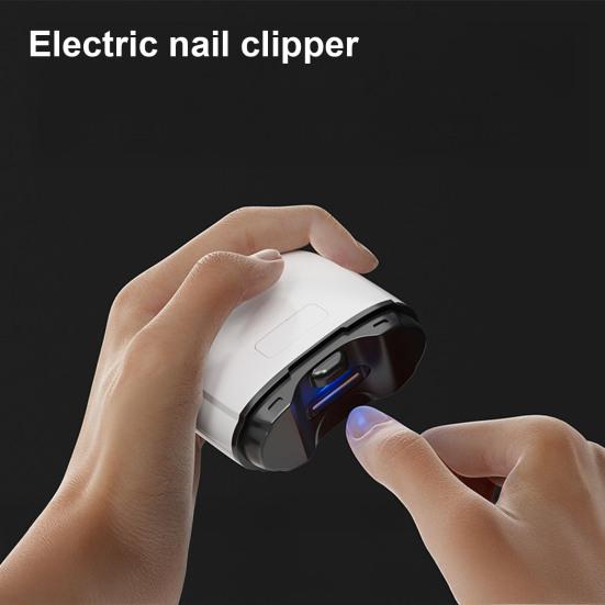 Multi-functional Electric Nail Clipper with LED Kids Adults Seniors Automatic Nail Trimmer Rechargeable Baby Manicure Grinding File Fingernail Cutter