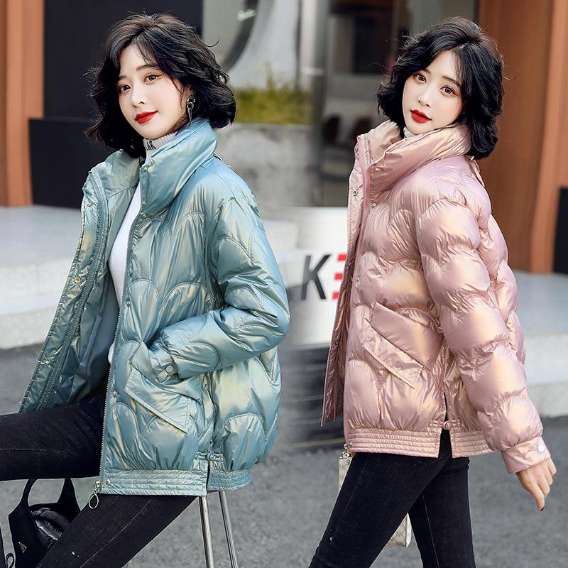Glossy Short Cotton Clothes Women's Korean Version Loose New Light Cotton-padded Clothes Winter Coat