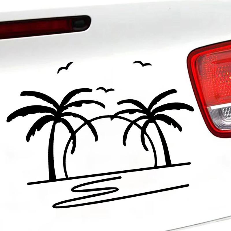 Hawaiian Sunset Beach Windmill Reflective Car Window Sticker