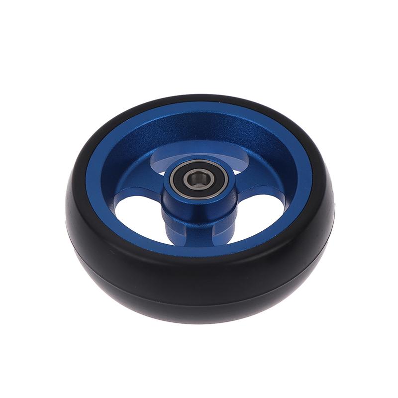 Wheelchair Front Caster Wheel, 4" PU Solid Tire with Aluminum Alloy Hub, Bearing I.D. 8mm, Swivel Caster Replacement