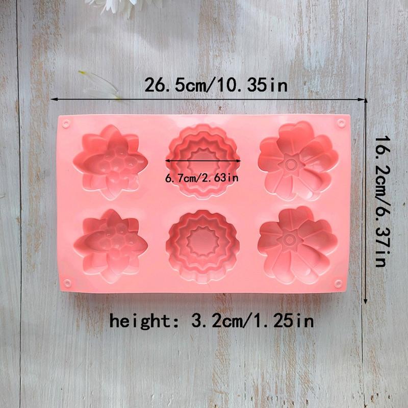 6 even Flower Silicone Baking Mold 3D Chocolate Pudding Molds Cupcake Pan Cake DIY Muffin Kitchen Tools