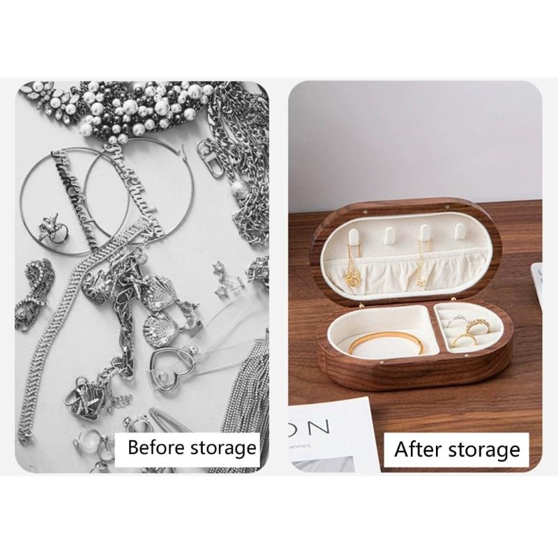 Schmuckaufbewahrung aus Holz Tragbarer Schmuckkoffer Schmuckaufbewahrung aus Holz Kleine Schmuckschatulle Perfektes Geschenk für Frau Mädchen