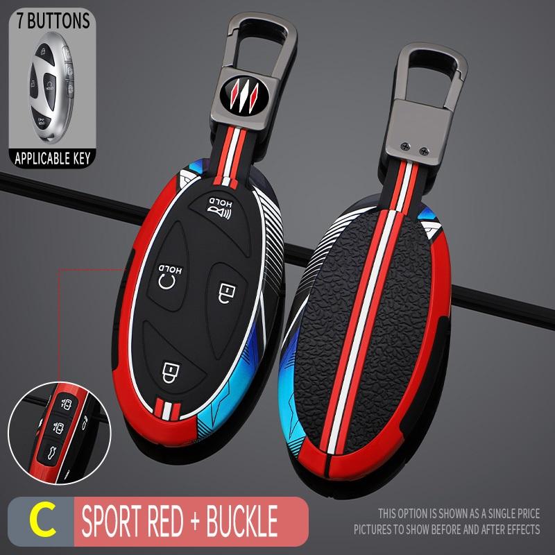 Zinc Alloy + Silicone Car Key Case Cover Shell For Hyundai Kona Ev Grandeur Gn7 Ioniq 6   Remote Key Protect 5 7 Buttons