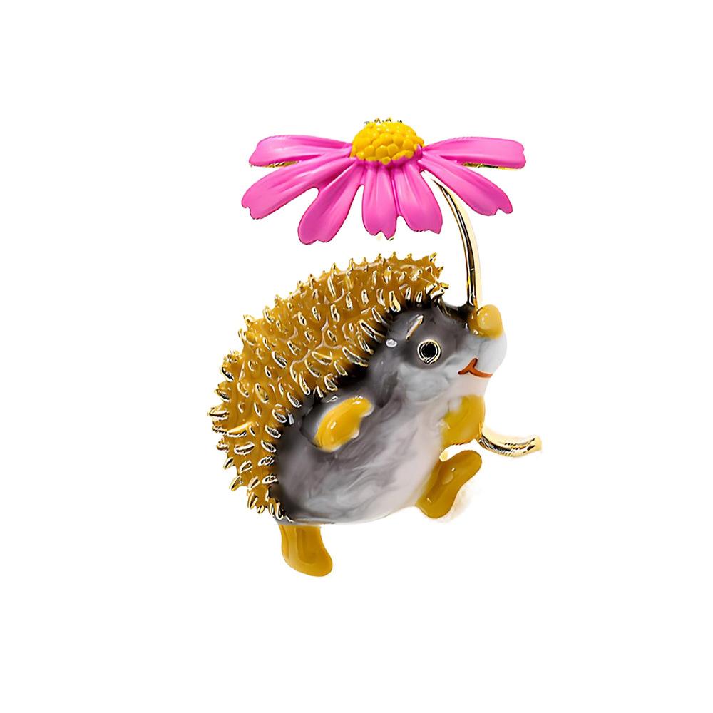 Little Hedgehog Brooch, Women's Creative Enamel Animal Brooch, Personalized Suit Pin