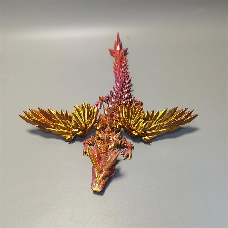 Creativity Fun Joint Movable Wing Dragons 3D Printed Dragon Flying Dragon Model Landscape Decoration Ornaments Kids Toys Gifts
