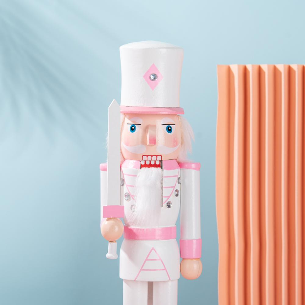 Pink & White Princess Style Wooden Nutcracker Ornament