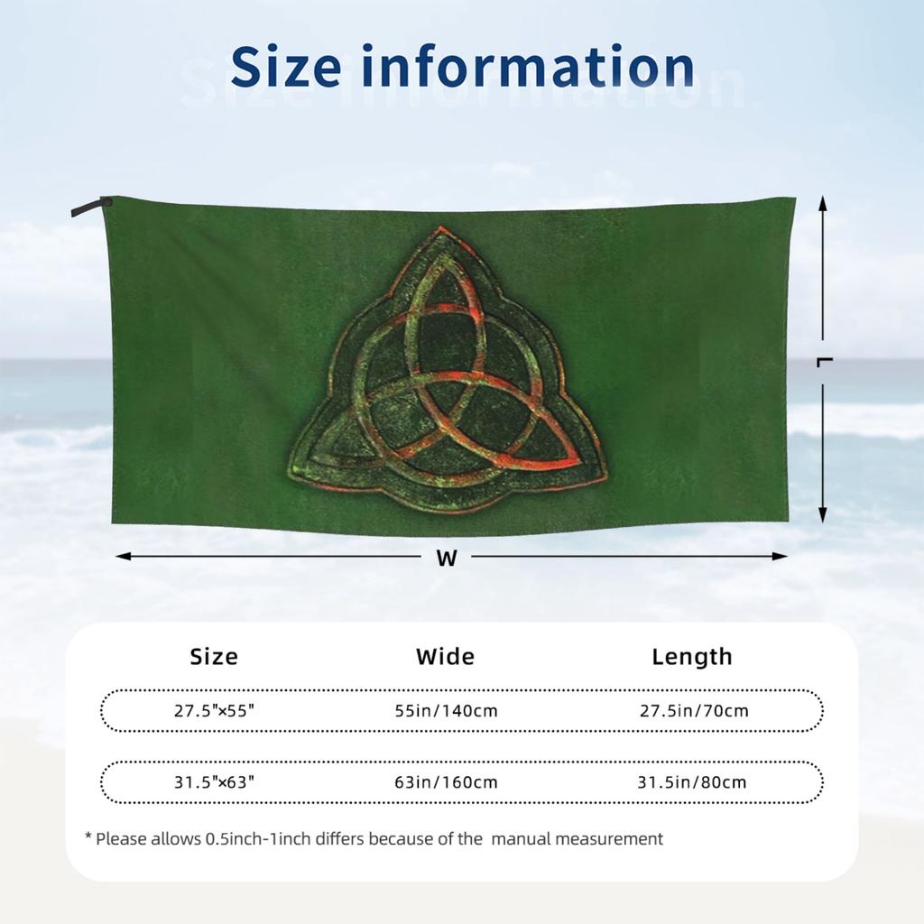 Buch der Schatten - Charmed Triquetra Design Strandtuch Weiche Mikrofaser Schnelltrocknend Saugfähig Schnelle Handtücher Für Yoga