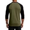 Men's Colorblock Raglan Sleeve Athletic Shirt Three Piece Set Lightweight Stretchy Sport Top for Training Running Casual Wear