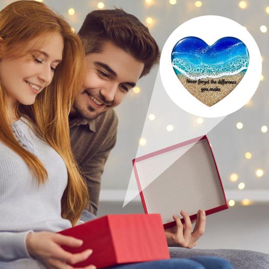 

Океанська кишенькова серцева скляна пляжна серцева прикраса ручної роботи кишенькове море міні-серце сувенір подарунок для друга День святого Валентина день народження