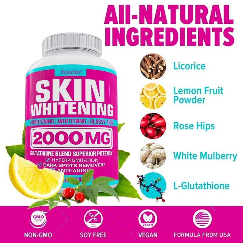 Integratore Alimentare L-Glutatione, Con Polvere di Frutto di Limone, 120 Capsule per Flacone