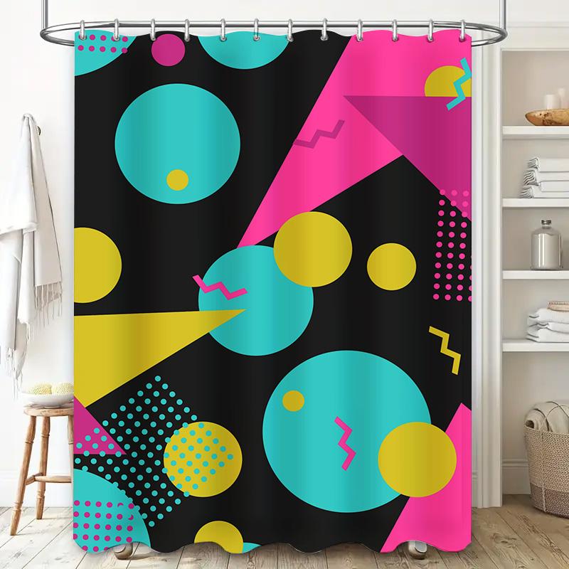 Florida Camping Van Shower Curtain with Colorful Balloons Beach Decor for Bathroom
