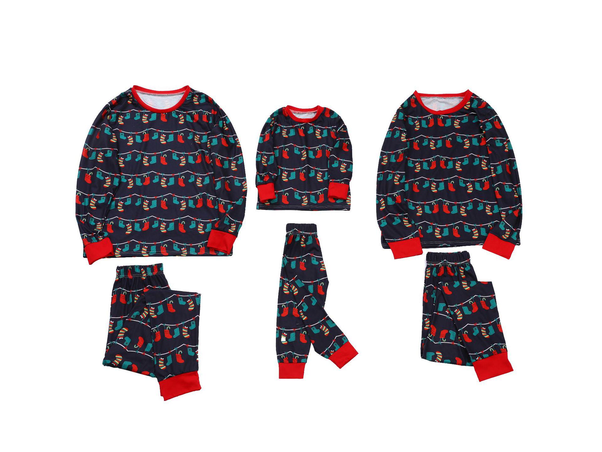 

Женский осенний праздничный комплект домашней одежды с длинным рукавом и мультяшным принтом на рождественскую тематику, 2025 Children s 12T темно-синий