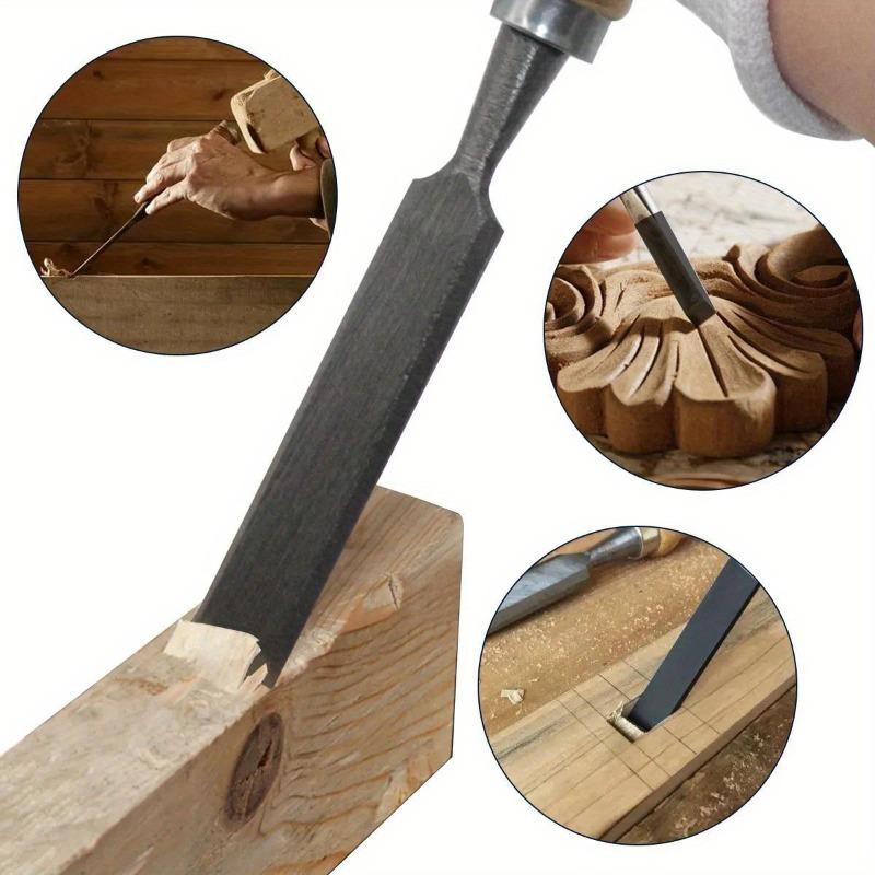 1set Including 4pcs 8/12/16/20mm Comfortable Beech Handle Wood Chisel with Wood Handles - Ergonomic Wood Carving Tools DIY